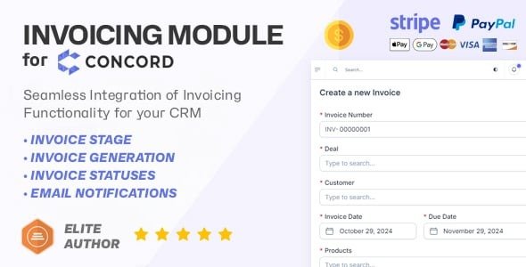 Invoicing Module for Concord CRM - Empower your Deals with Invoices