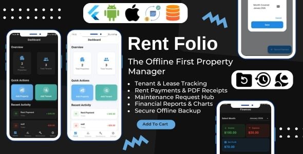 Rent Folio - Offline Property Management & Landlord Toolkit Flutter App