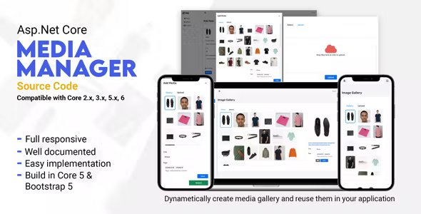 Media Manager - Asp.Net Core Mvc Advanced Gallery, Image, Media Manager - EF Core