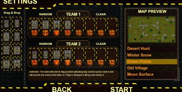 Tanks Battle Field V2.0 - HTML5 CAPX Game (Mobile Optimized)