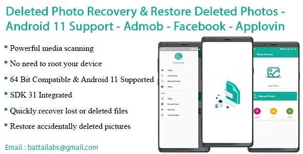 Deleted Photo Recovery & Restore Deleted Photos - Android 11 Support - Admob - Facebook - Applovin