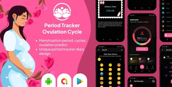 Period Tracker Ovulation Cycle - Menstrual Calendar - Pregnancy Pill Reminder