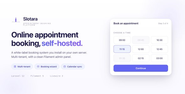 Slotara — Appointment Booking & Scheduling SaaS Platform | Multi-Tenant | Laravel 12 | Filament 5