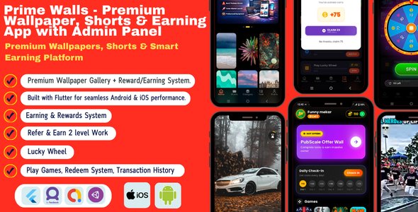 Prime Walls - Ultimate Wallpaper, Shorts & Earning App