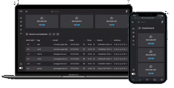 A self-hosted MiroTalk's WebRTC rooms scheduler server