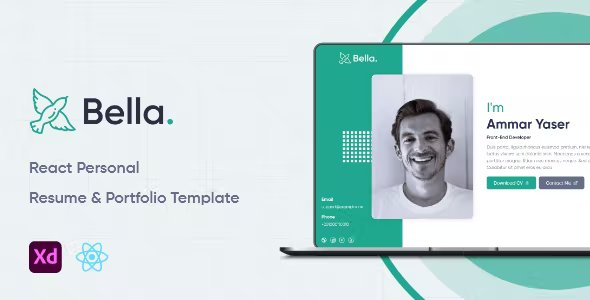 Bella - React Personal Resume & Portfolio System