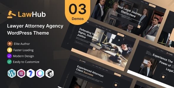 LawHub – Lawyer Attorney Agency WordPress Theme