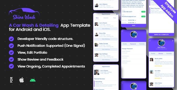 Car wash detailing Employee App for Shinewash Flutter